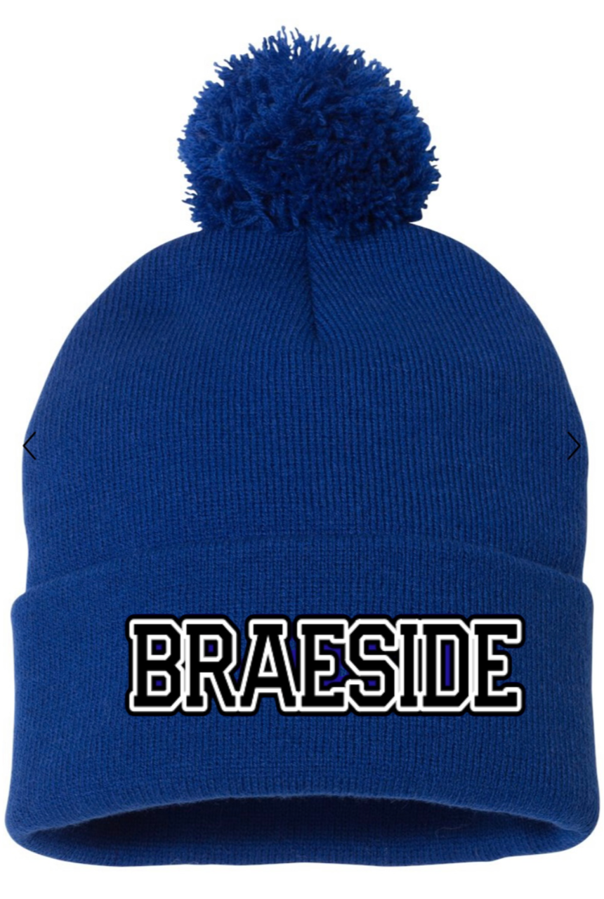 BRAESIDE Blue Pom Beanie