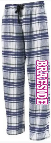 BRAESIDE White/Pink Flannel Pant
