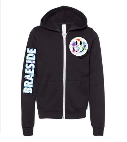 BRAESIDE Splatter Smile Zip Hoodie