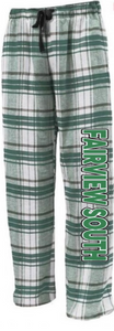 FAIRVIEW SOUTH White/Green Flannel Pants