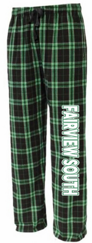 FAIRVIEW SOUTH Green/Black Flannel Pants