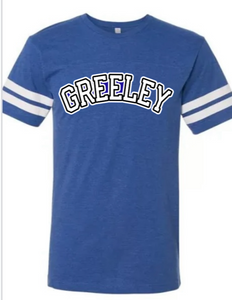 GREELEY Football Jersey Grade Level Printed on Back