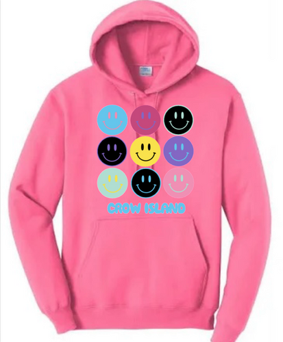 Crow Island Stacked Smileys Hoodie
