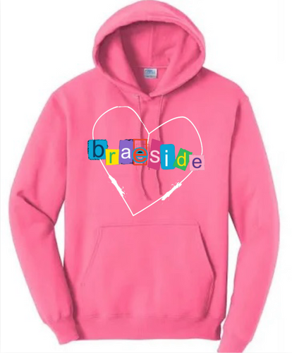 BRAESIDE Neon Heart Hoodie