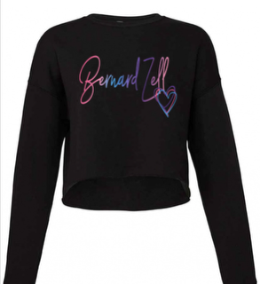 BERNARD ZELL Cursive Raw Edge Crewneck