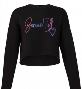 BERNARD ZELL Cursive Raw Edge Crewneck