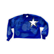 Load image into Gallery viewer, MORIAH Bleached Cropped Star Crewneck
