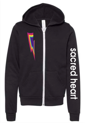 SACRED HEART Bolt Zip Up Hoodie