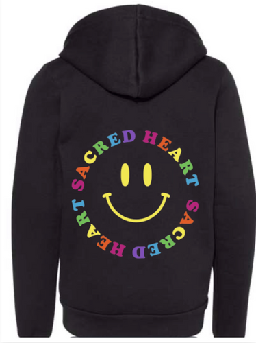 SACRED HEART Wordy Smiley Zip Up Hoodie