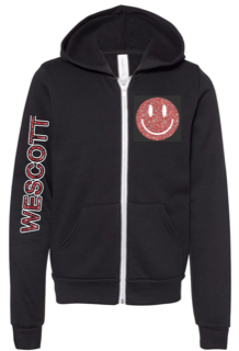 WESCOTT Bandana Smiley Zip Up Hoodie