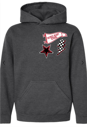 SACRED HEART Star Patches Pullover Hoodie
