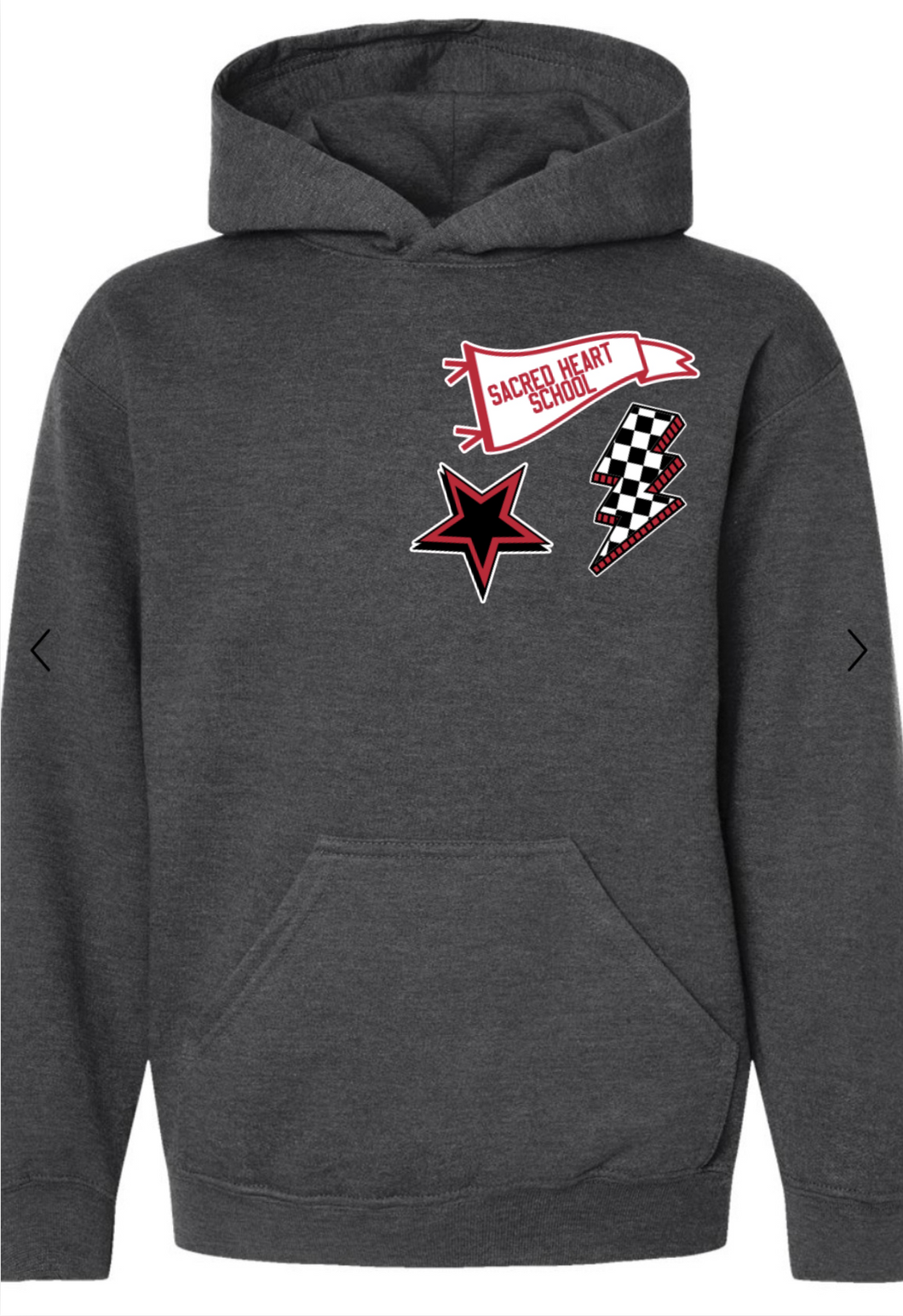 SACRED HEART Star Patches Pullover Hoodie